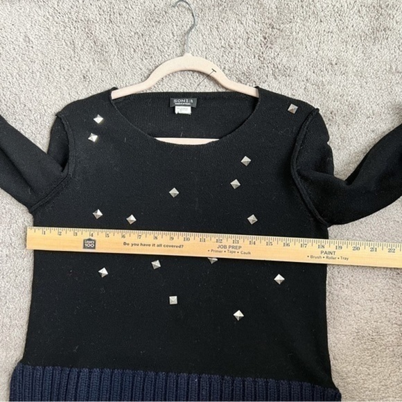 Sonia Rykel Wool Sweater womens size medium black navy bell sleeve - Picture 10 of 10